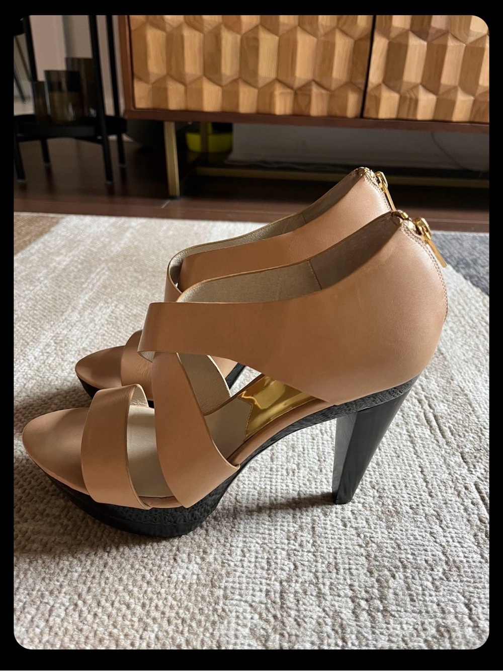Michael Kors Nude Strappy High Heel Sandals- Size 8